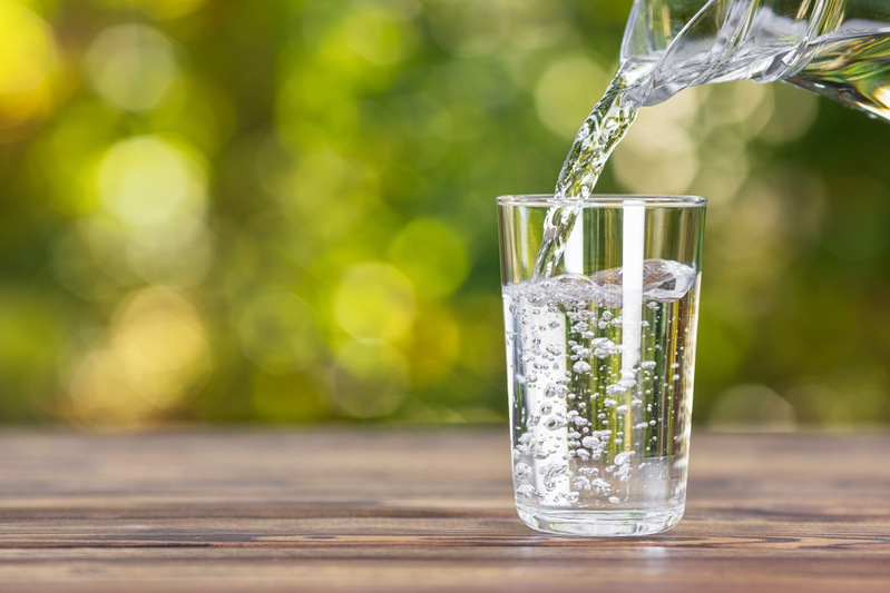 Glass of water outside